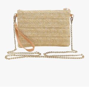 🆕 Straw Clutch Purses for Women Beach Wristlet